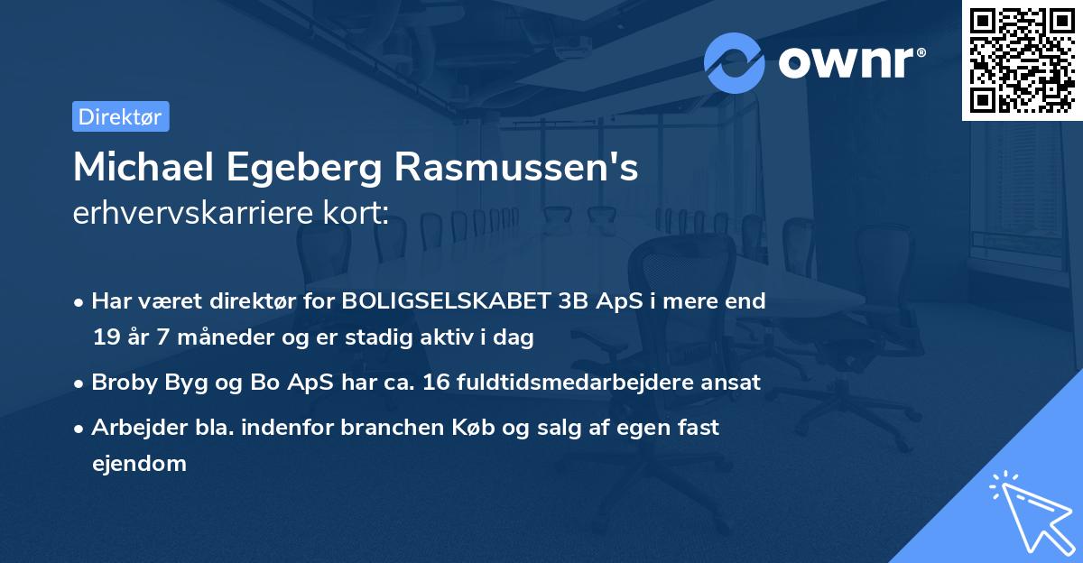 Michael Egeberg Rasmussen's erhvervskarriere kort