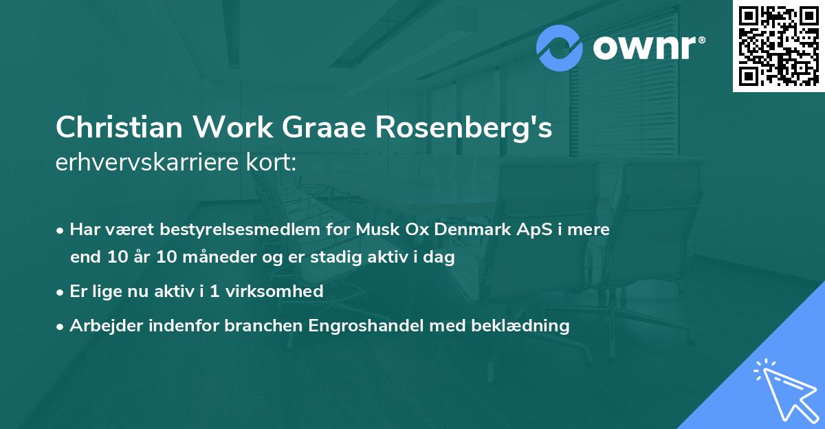 Christian Work Graae Rosenberg's erhvervskarriere kort