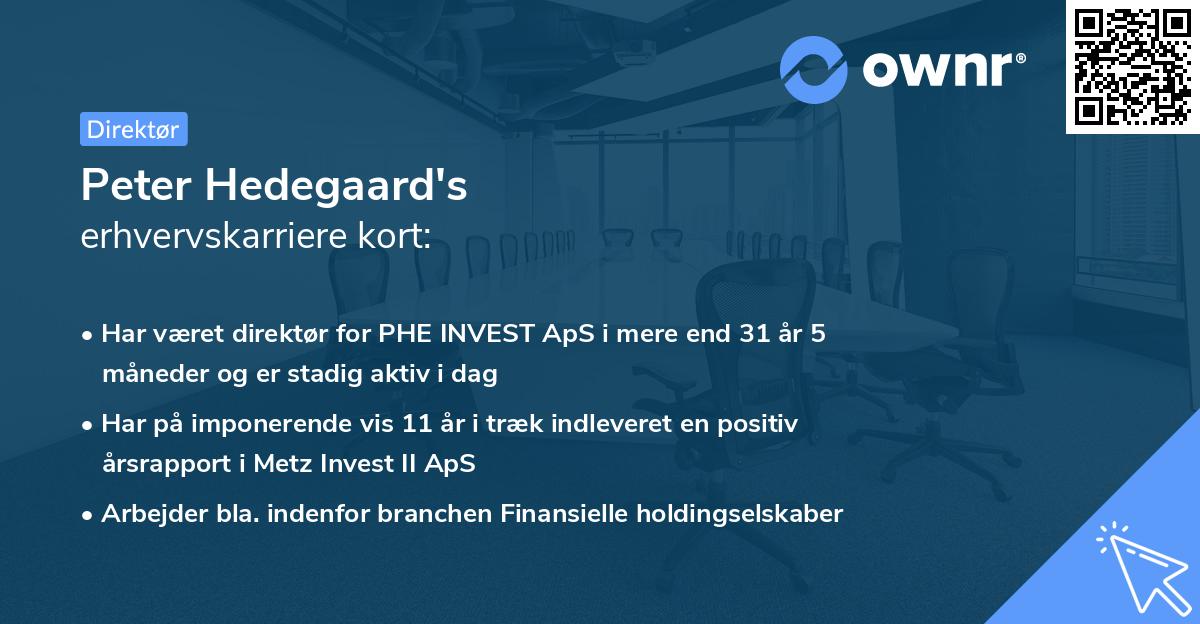 Peter Hedegaard's erhvervskarriere kort