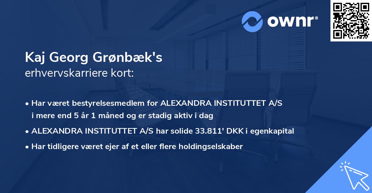 Kaj Georg Grønbæk's erhvervskarriere kort