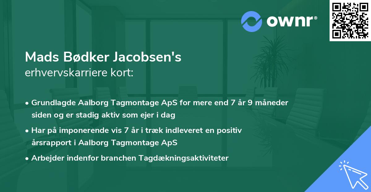 Mads Bødker Jacobsen's erhvervskarriere kort