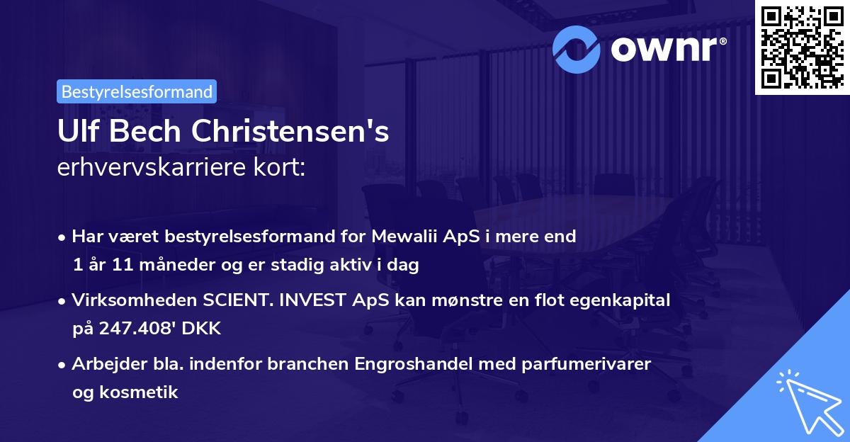 Ulf Bech Christensen's erhvervskarriere kort
