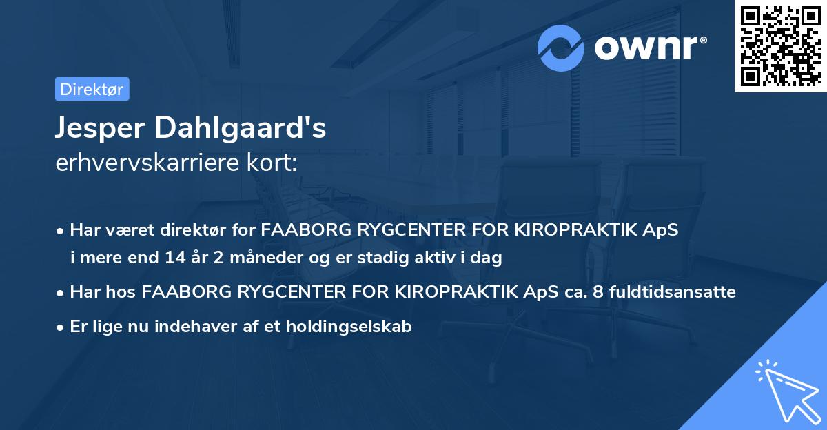 Jesper Dahlgaard's erhvervskarriere kort