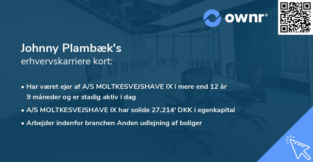 Johnny Plambæk's erhvervskarriere kort