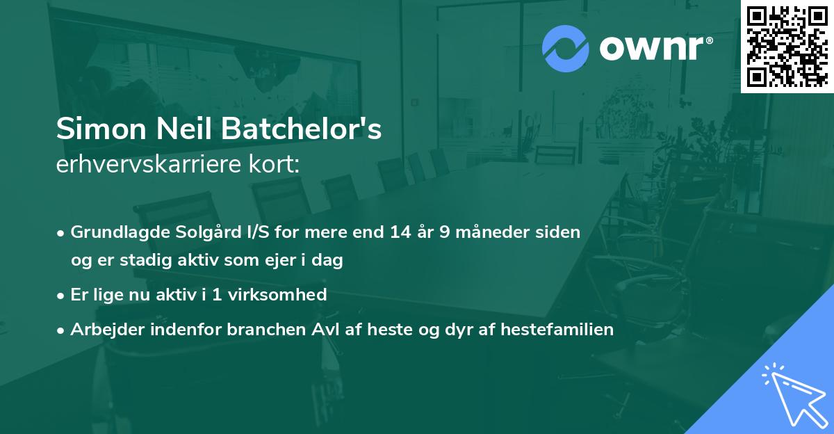 Simon Neil Batchelor's erhvervskarriere kort