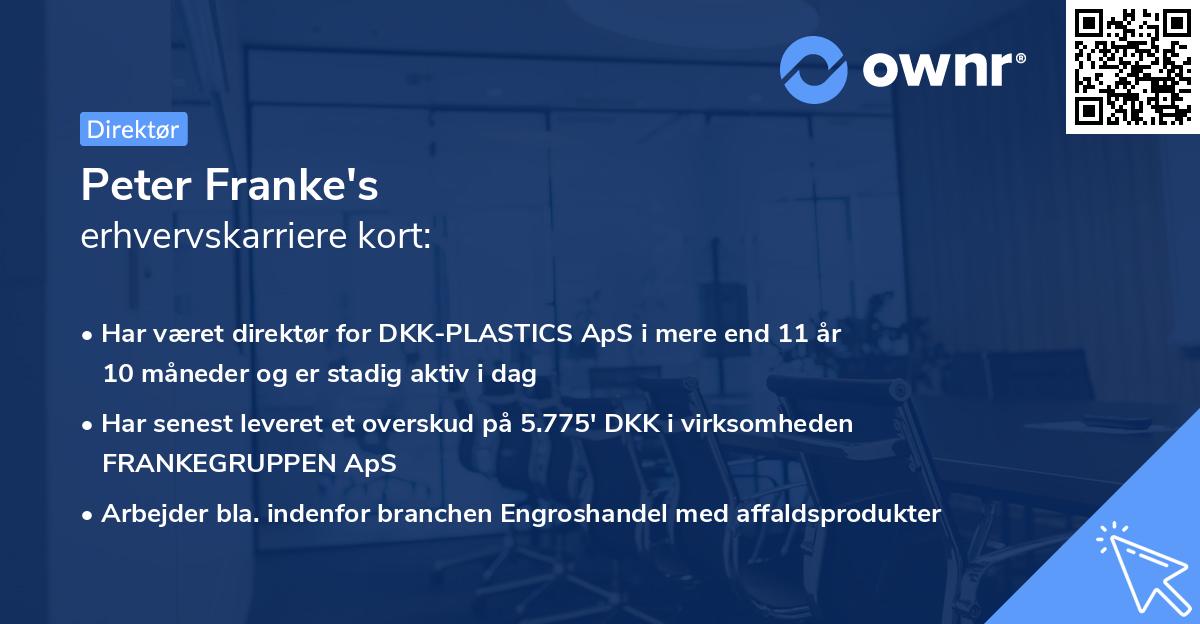Peter Franke's erhvervskarriere kort