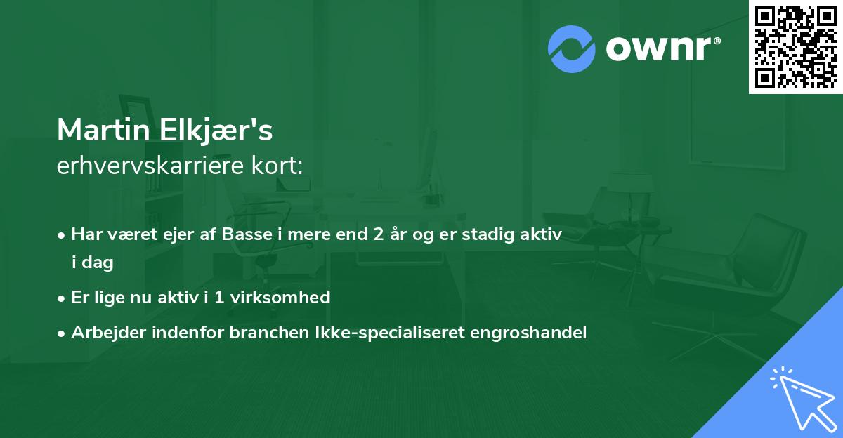Martin Elkjær's erhvervskarriere kort