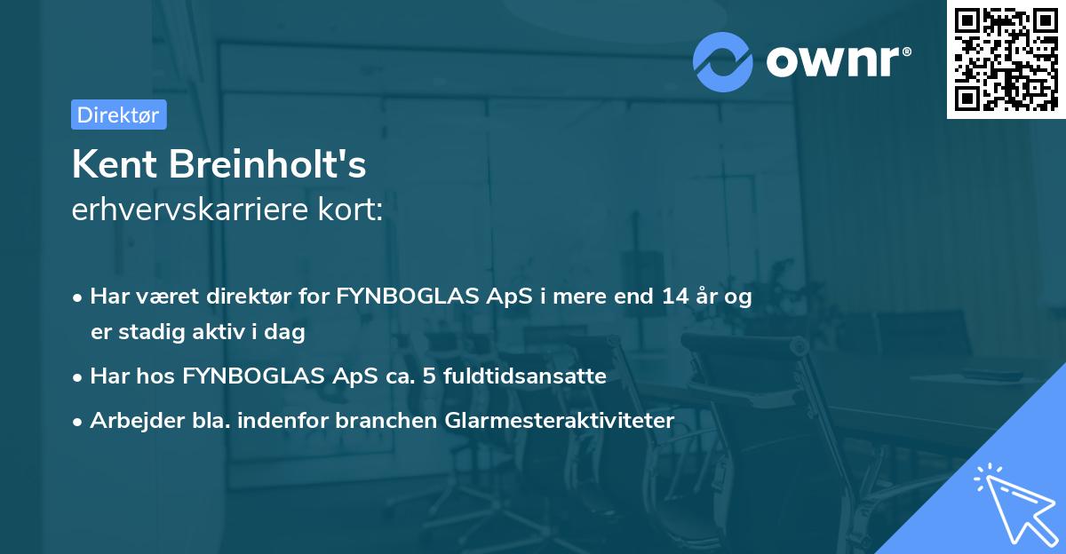 Kent Breinholt's erhvervskarriere kort