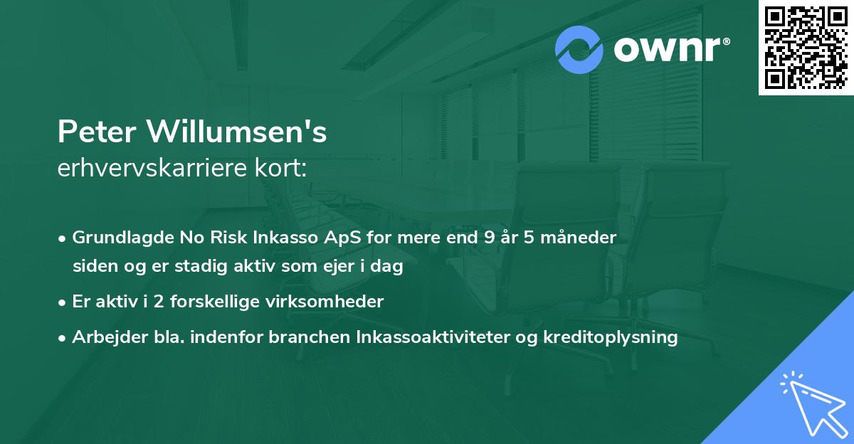 Peter Willumsen's erhvervskarriere kort