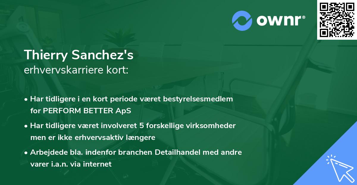 Thierry Sanchez's erhvervskarriere kort
