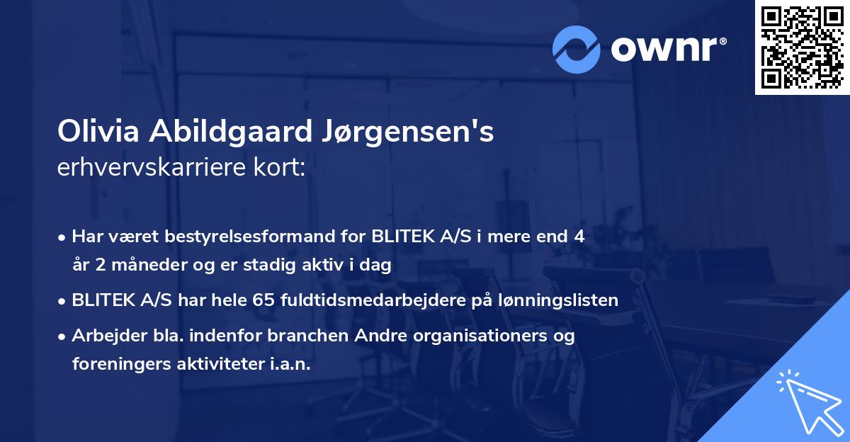 Olivia Abildgaard Jørgensen's erhvervskarriere kort