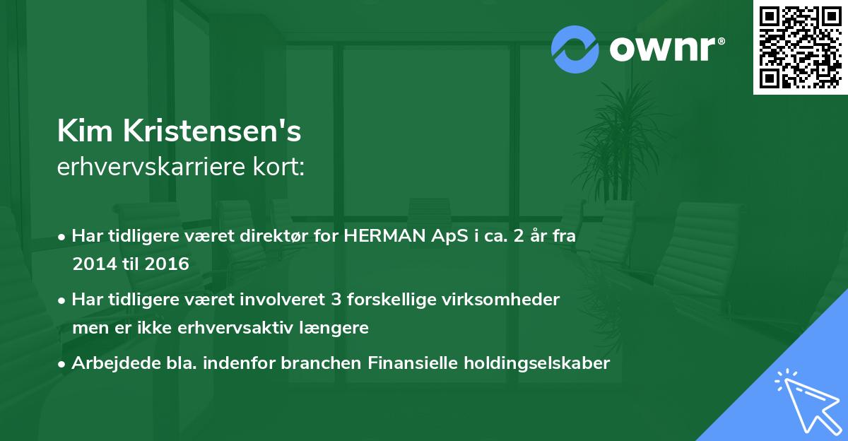 Kim Kristensen's erhvervskarriere kort