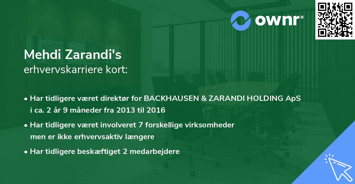 Mehdi Zarandi's erhvervskarriere kort