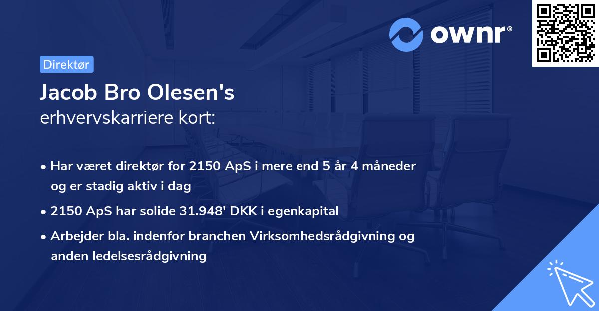 Jacob Bro Olesen's erhvervskarriere kort