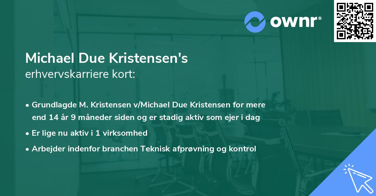 Michael Due Kristensen's erhvervskarriere kort