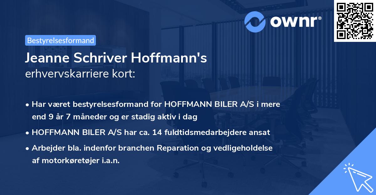 Jeanne Schriver Hoffmann's erhvervskarriere kort