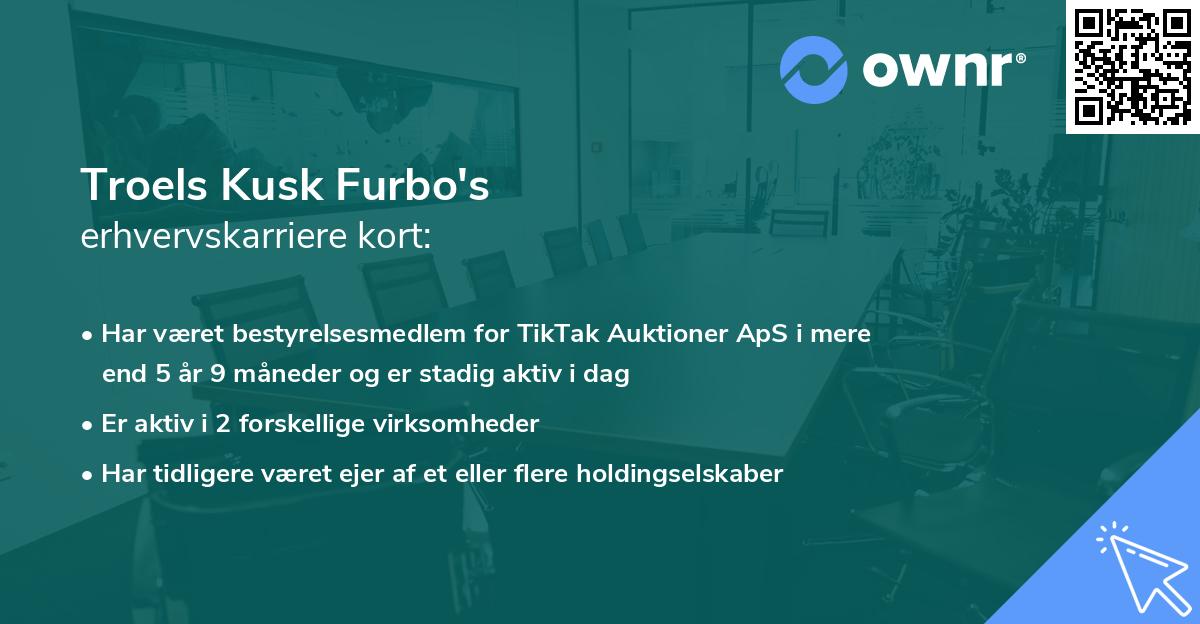 Troels Kusk Furbo's erhvervskarriere kort