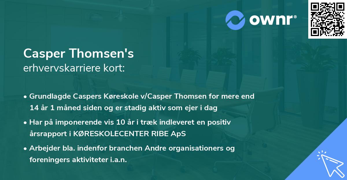 Casper Thomsen's erhvervskarriere kort