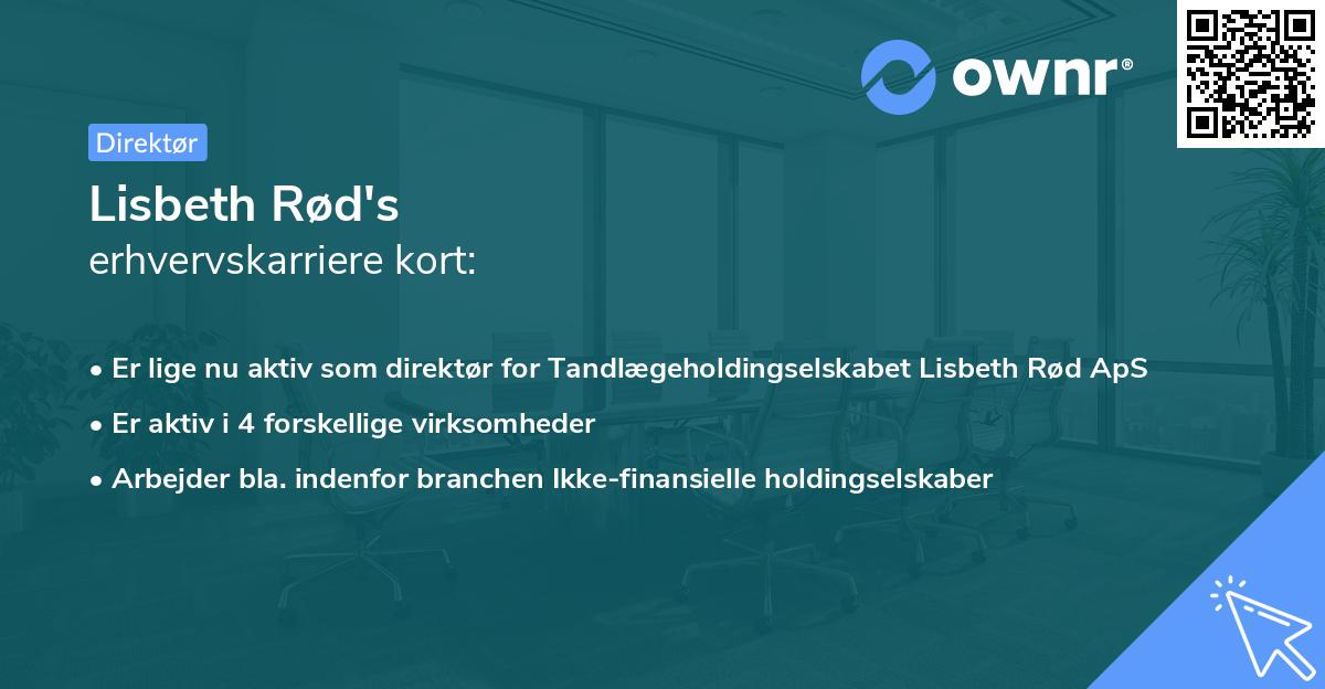 Lisbeth Rød's erhvervskarriere kort