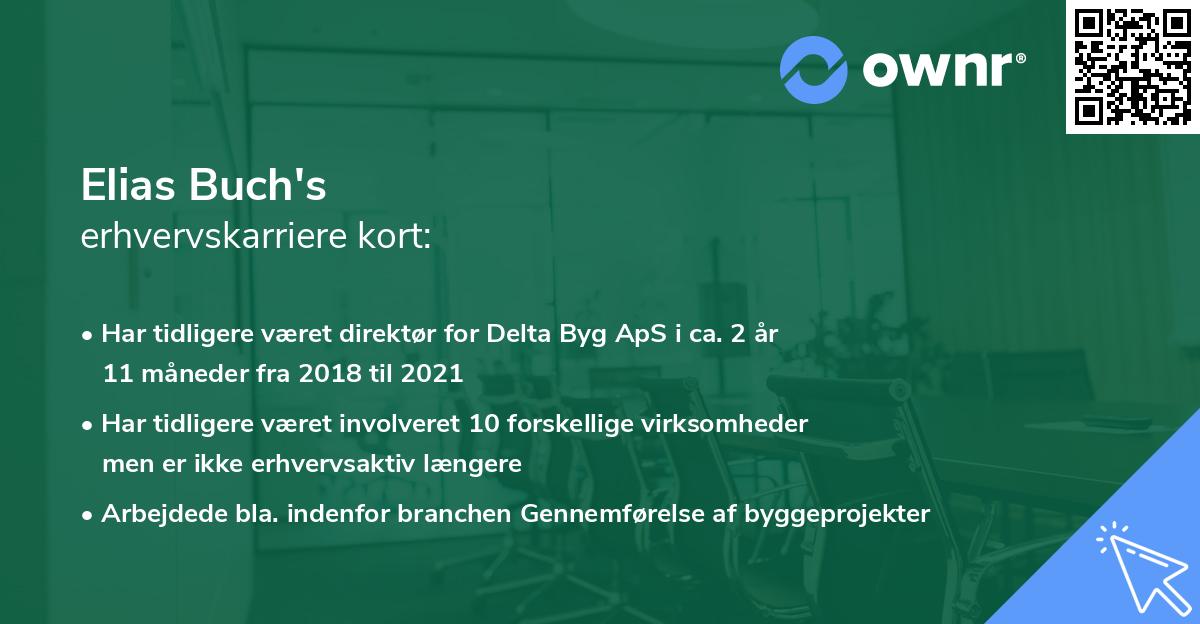 Elias Buch's erhvervskarriere kort