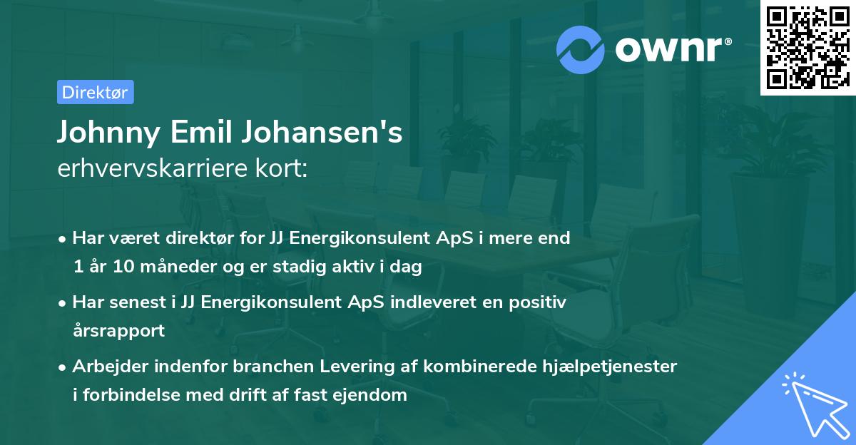Johnny Emil Johansen's erhvervskarriere kort