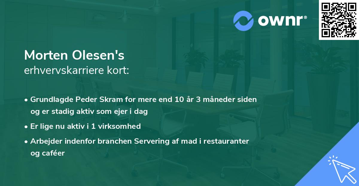 Morten Olesen's erhvervskarriere kort