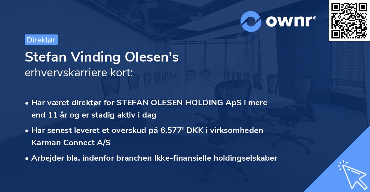 Stefan Vinding Olesen's erhvervskarriere kort