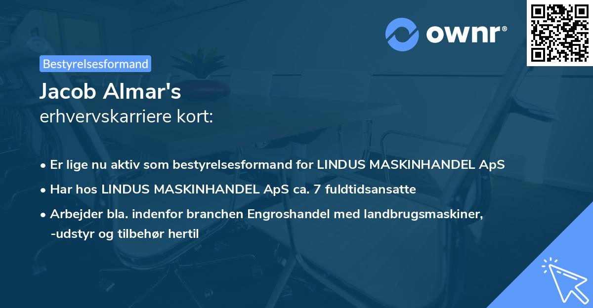 Jacob Almar's erhvervskarriere kort