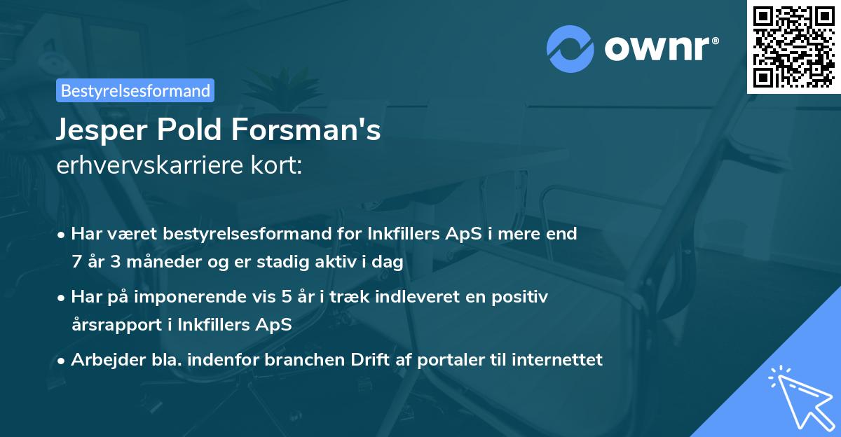 Jesper Pold Forsman's erhvervskarriere kort