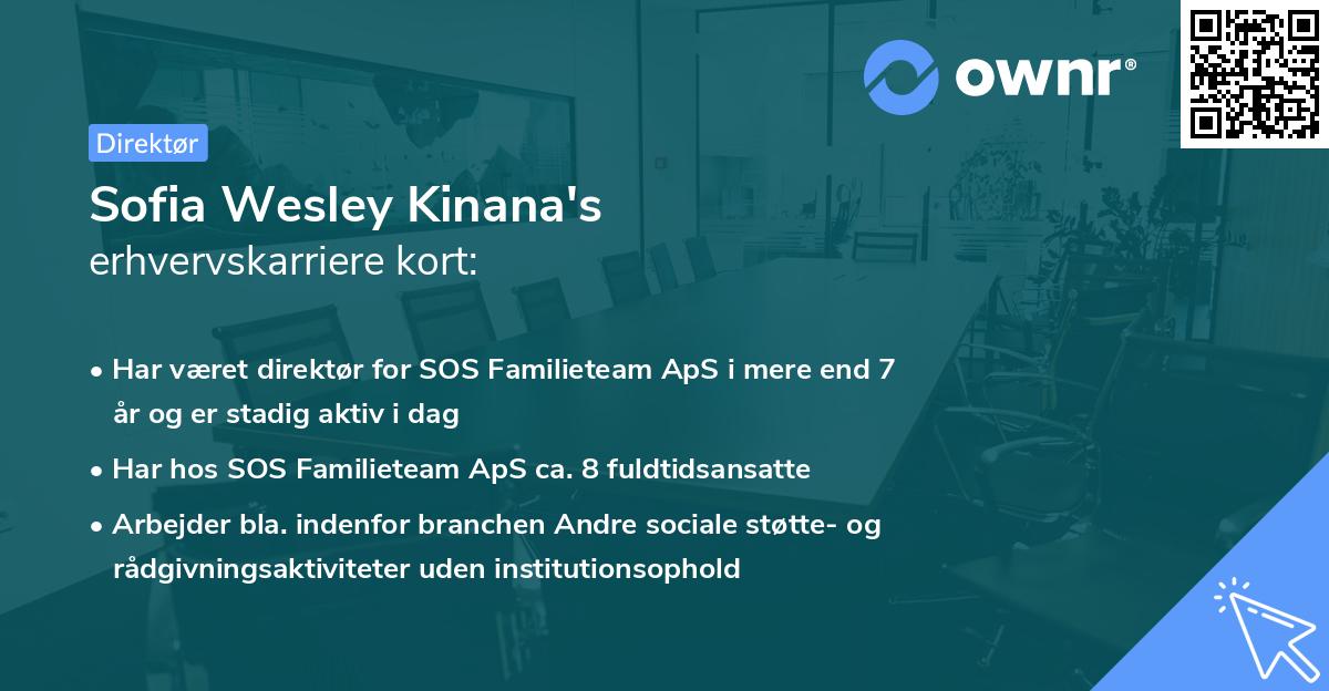 Sofia Wesley Kinana's erhvervskarriere kort