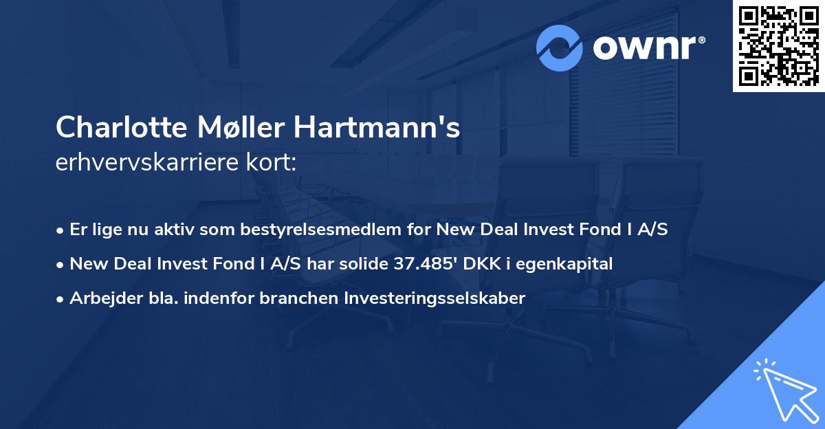 Charlotte Møller Hartmann's erhvervskarriere kort