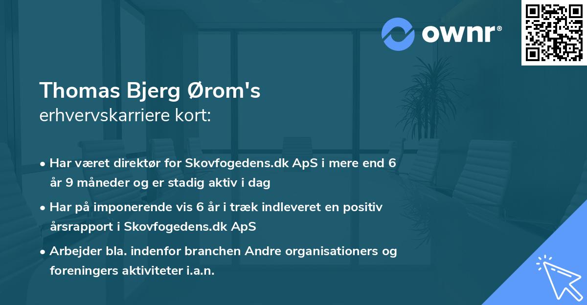 Thomas Bjerg Ørom's erhvervskarriere kort