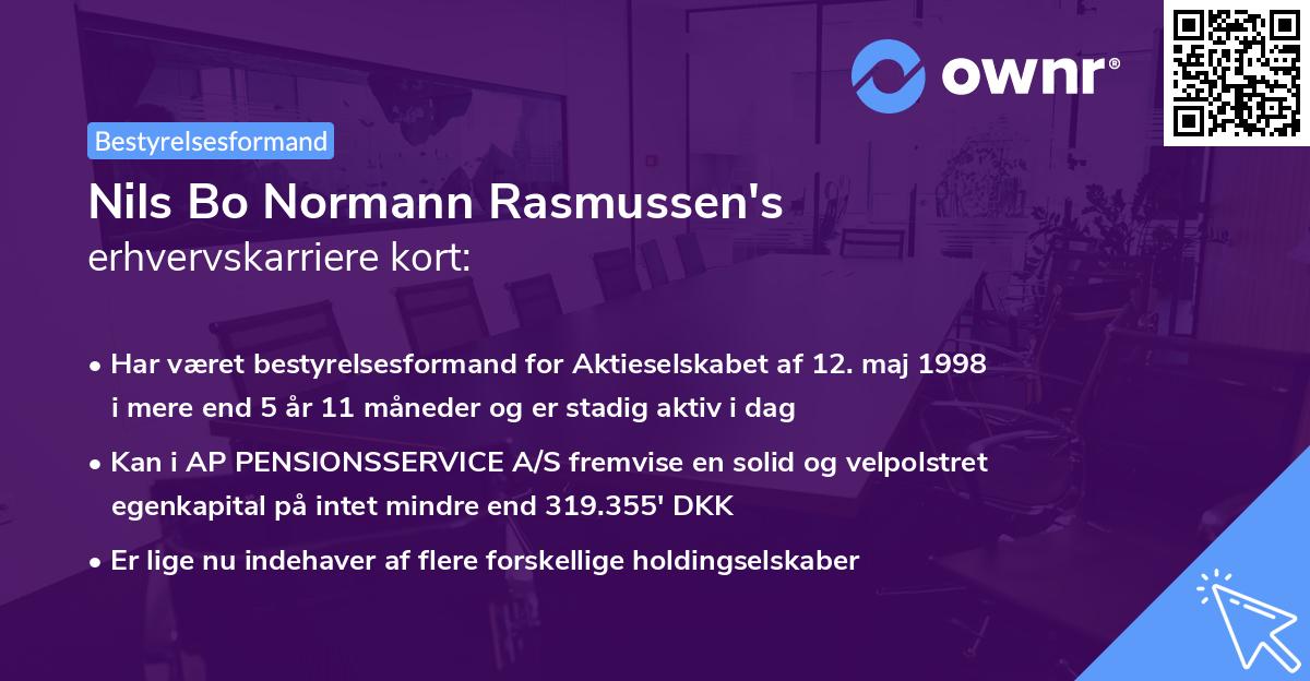 Nils Bo Normann Rasmussen's erhvervskarriere kort