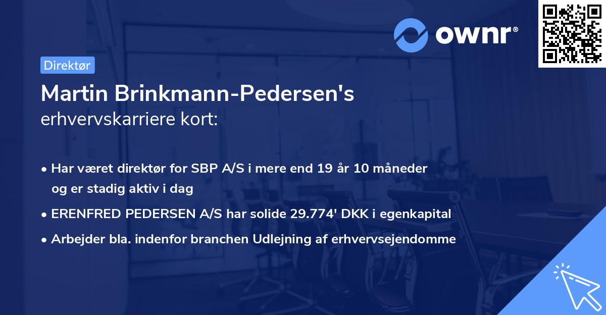 Martin Brinkmann-Pedersen's erhvervskarriere kort