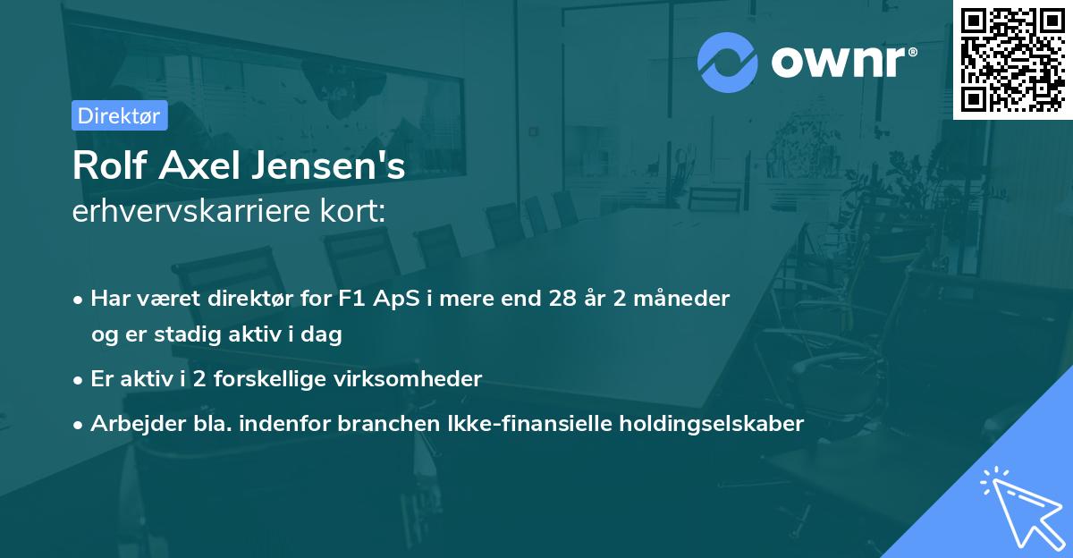 Rolf Axel Jensen's erhvervskarriere kort