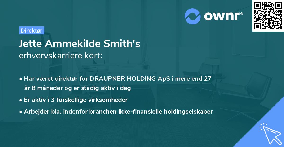 Jette Ammekilde Smith's erhvervskarriere kort