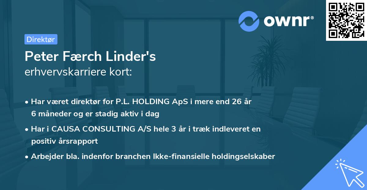 Peter Færch Linder's erhvervskarriere kort