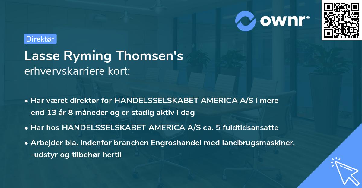 Lasse Ryming Thomsen's erhvervskarriere kort