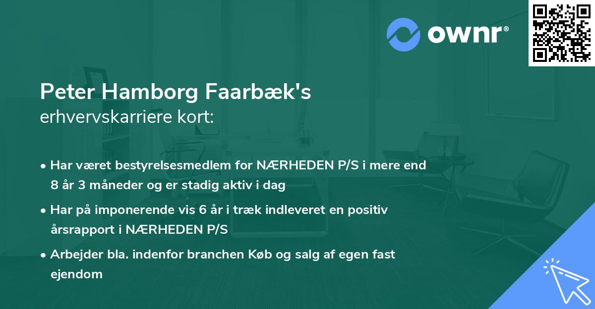 Peter Hamborg Faarbæk's erhvervskarriere kort