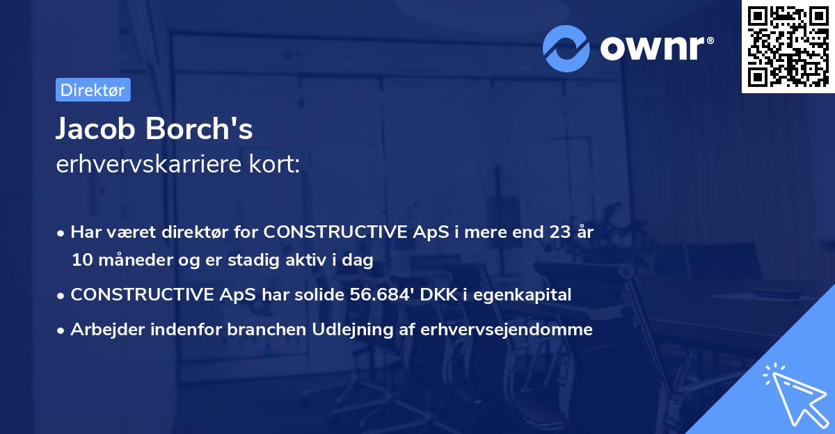 Jacob Borch's erhvervskarriere kort