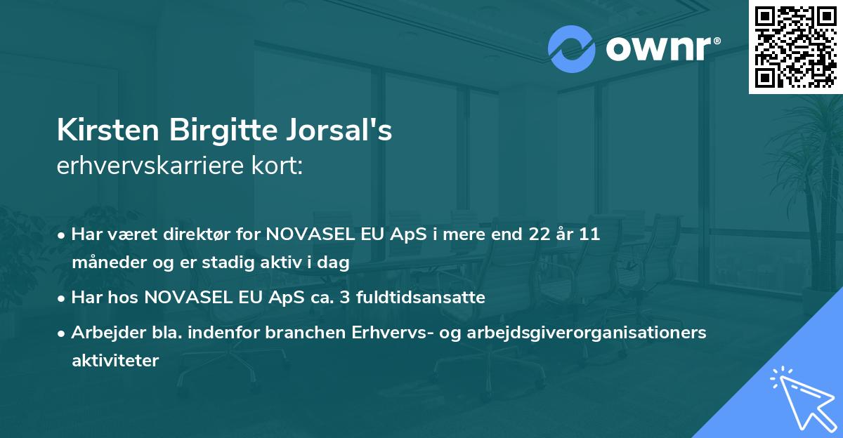 Kirsten Birgitte Jorsal's erhvervskarriere kort