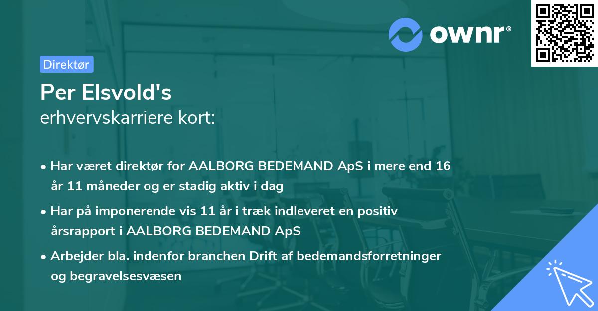 Per Elsvold's erhvervskarriere kort