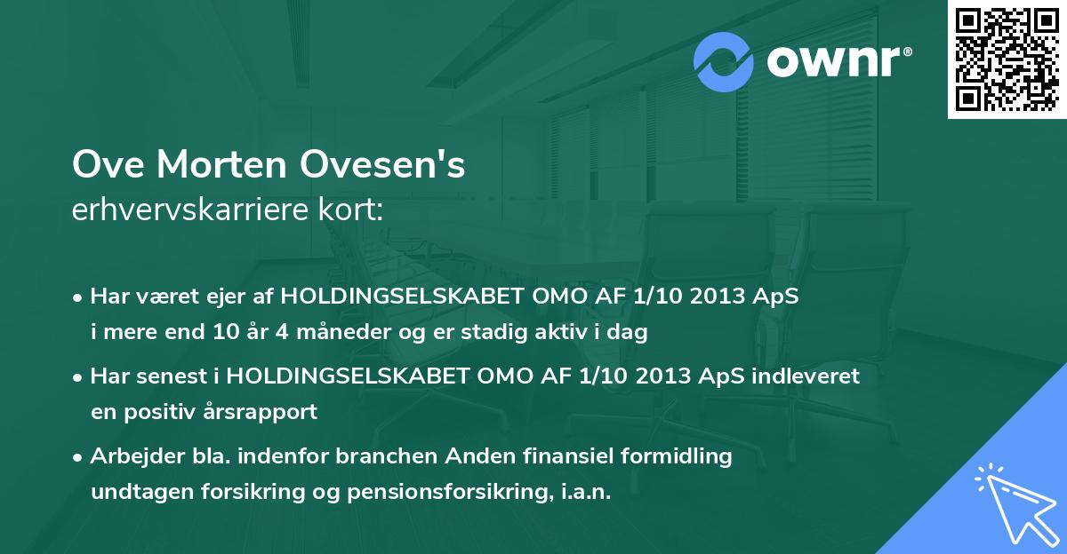 Ove Morten Ovesen's erhvervskarriere kort