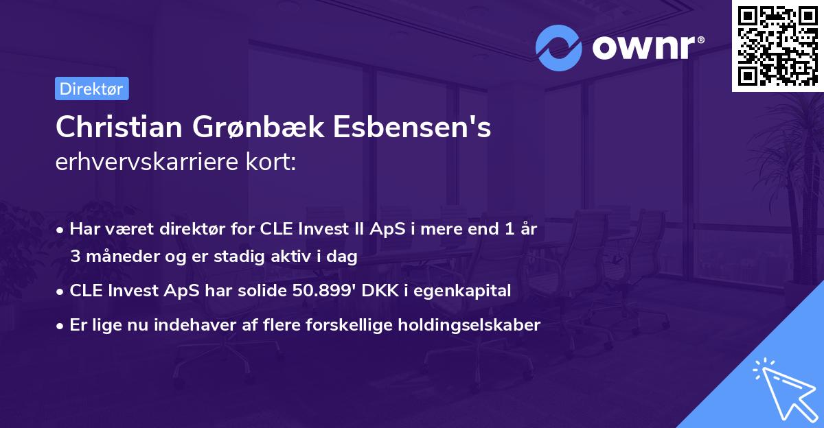 Christian Grønbæk Esbensen's erhvervskarriere kort