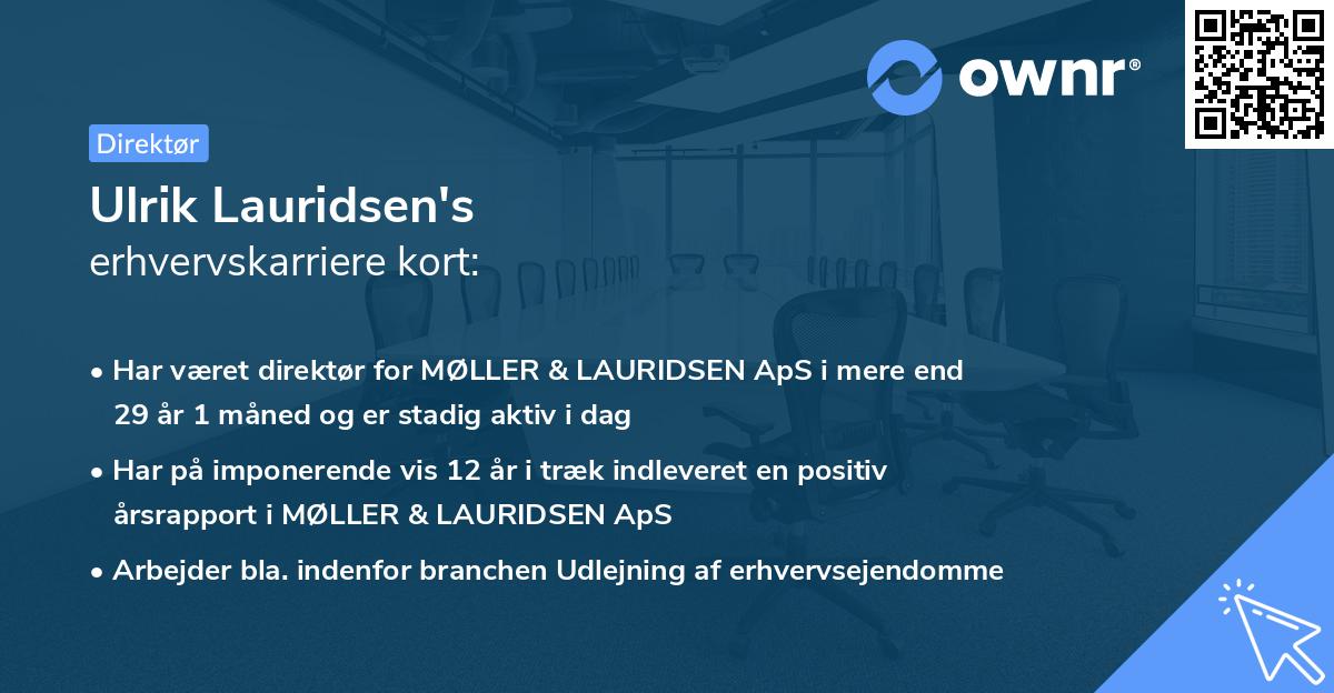 Ulrik Lauridsen's erhvervskarriere kort