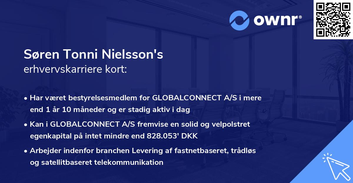 Søren Tonni Nielsson's erhvervskarriere kort