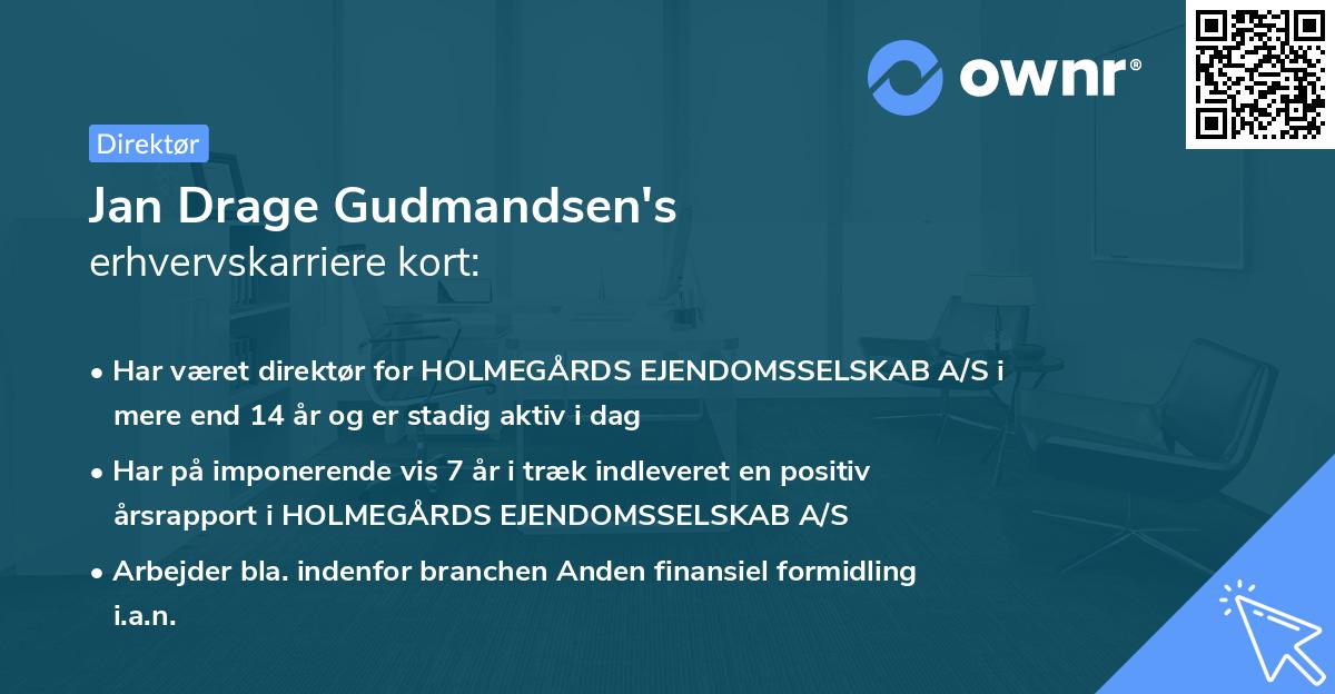 Jan Drage Gudmandsen's erhvervskarriere kort