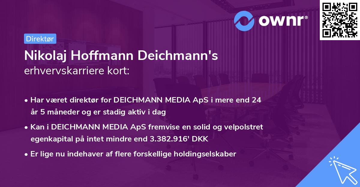 Nikolaj Hoffmann Deichmann's erhvervskarriere kort