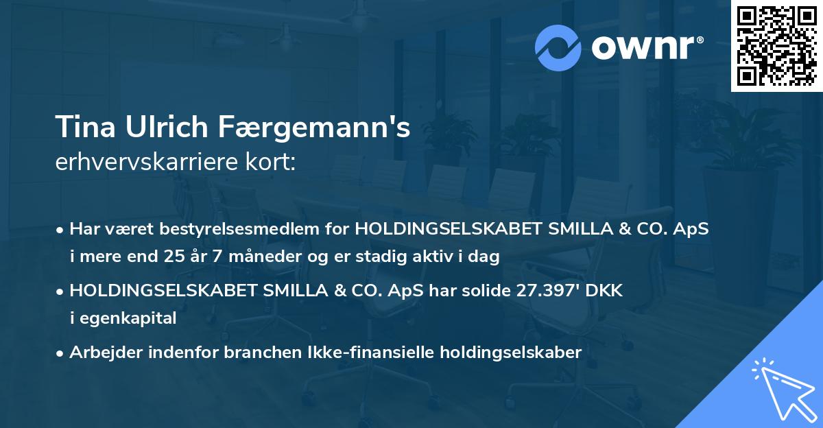 Tina Ulrich Færgemann's erhvervskarriere kort