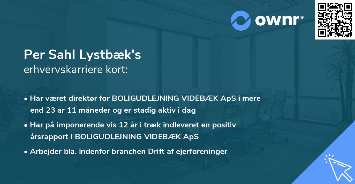 Per Sahl Lystbæk's erhvervskarriere kort